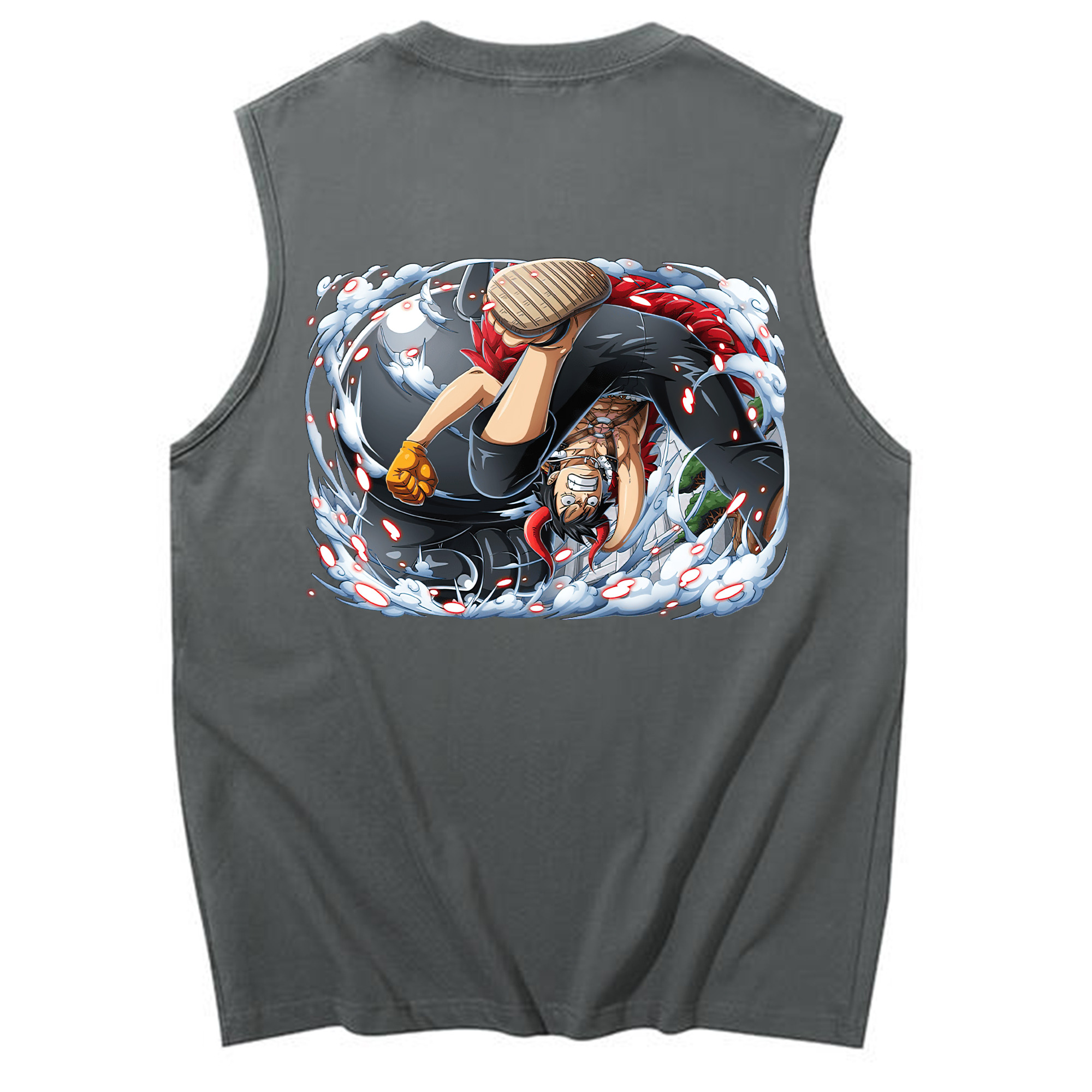 ワンピース モンキー・D・ルフィ ONE PIECE Monkey D. Luffy コットン100％タンクトップ（背面プリント）